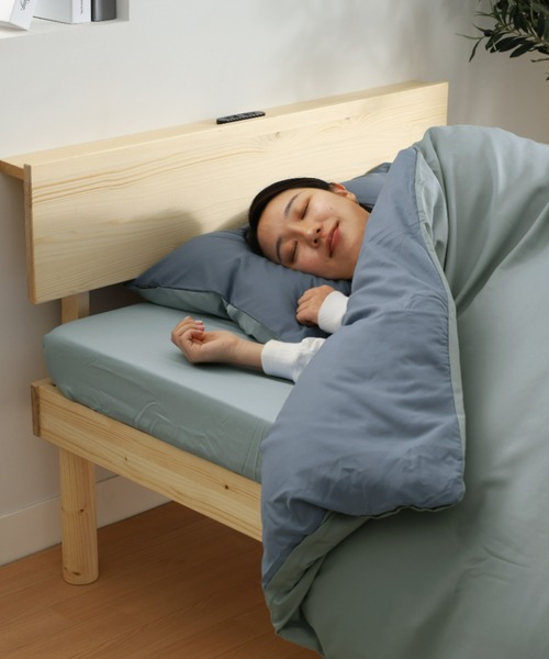 バイカラー カラフル 防ダニ ベッドカバー 枕カバー 寝具 4点セット / ダブル（寝具）｜iellio（イエリオ）