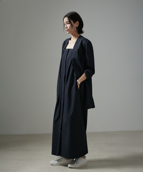 サロンアダムエロペワンピース　美品 SALON adam et rope'｜ビンテージライクオーバーダイワンピース