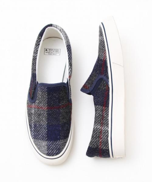 coen（コーエン）の「Harris Tweed （ハリスツイード）スリッポン（スリッポン・メンズ・ネイビー/イエロー/ブラック/グレー・MEDIUM/LARGE/SMALL）」の5枚目の写真