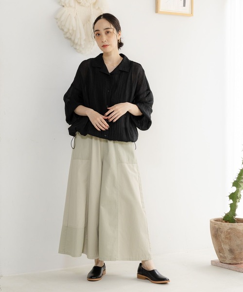 studio CLIP（スタディオクリップ）の「シアー楊柳ブルゾン（ナイロンジャケット・レディース・ブラック/カーキ/ベージュ・FREE）」の6枚目の写真