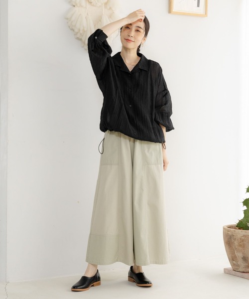 studio CLIP（スタディオクリップ）の「シアー楊柳ブルゾン（ナイロンジャケット・レディース・ブラック/カーキ/ベージュ・FREE）」の7枚目の写真