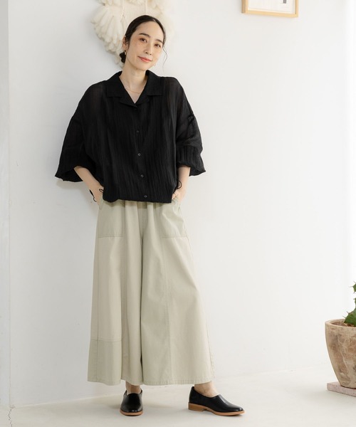 studio CLIP（スタディオクリップ）の「シアー楊柳ブルゾン（ナイロンジャケット・レディース・ブラック/カーキ/ベージュ・FREE）」の8枚目の写真