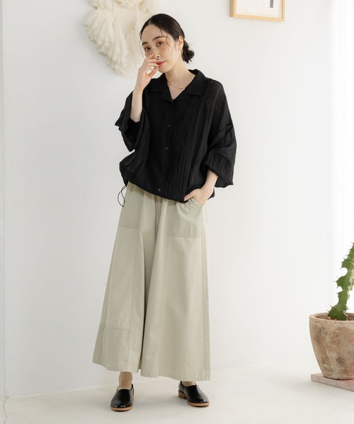 studio CLIP（スタディオクリップ）の「シアー楊柳ブルゾン（ナイロンジャケット・レディース・ブラック/カーキ/ベージュ・FREE）」の9枚目の写真