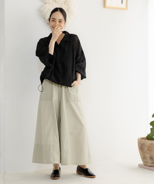 studio CLIP（スタディオクリップ）の「シアー楊柳ブルゾン（ナイロンジャケット・レディース・ブラック/カーキ/ベージュ・FREE）」の10枚目の写真