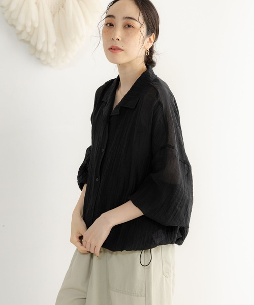 studio CLIP（スタディオクリップ）の「シアー楊柳ブルゾン（ナイロンジャケット・レディース・ブラック/カーキ/ベージュ・FREE）」の15枚目の写真