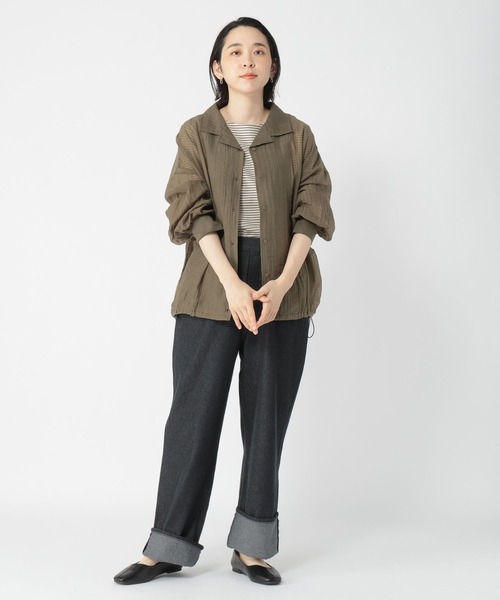 studio CLIP（スタディオクリップ）の「シアー楊柳ブルゾン（ナイロンジャケット・レディース・ブラック/カーキ/ベージュ・FREE）」の19枚目の写真