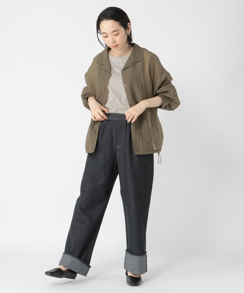 studio CLIP（スタディオクリップ）の「シアー楊柳ブルゾン（ナイロンジャケット・レディース・ブラック/カーキ/ベージュ・FREE）」の20枚目の写真