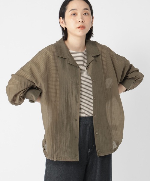 studio CLIP（スタディオクリップ）の「シアー楊柳ブルゾン（ナイロンジャケット・レディース・ブラック/カーキ/ベージュ・FREE）」の21枚目の写真
