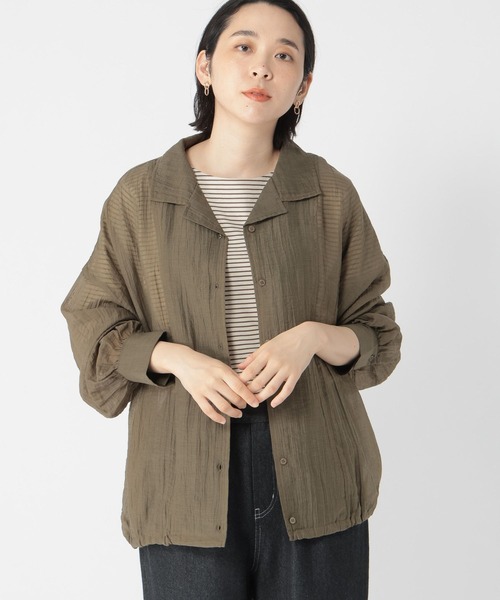 studio CLIP（スタディオクリップ）の「シアー楊柳ブルゾン（ナイロンジャケット・レディース・ブラック/カーキ/ベージュ・FREE）」の22枚目の写真