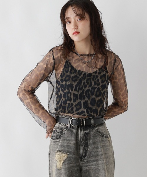 RAGEBLUE（レイジブルー）の「アソートシアートップス（Tシャツ/カットソー・レディース・ホワイト/ライトグリーン/レオパード/ブラック系1/グレー系/ホワイト系その他・FREE）」の6枚目の写真