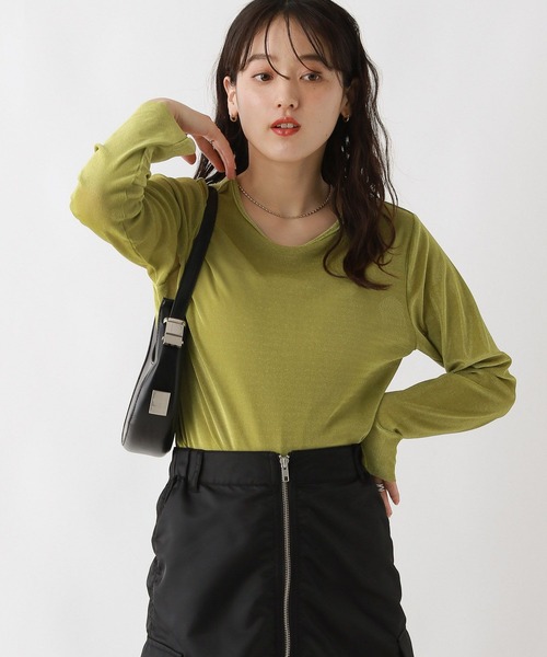 RAGEBLUE（レイジブルー）の「アソートシアートップス（Tシャツ/カットソー・レディース・ホワイト/ライトグリーン/レオパード/ブラック系1/グレー系/ホワイト系その他・FREE）」の2枚目の写真