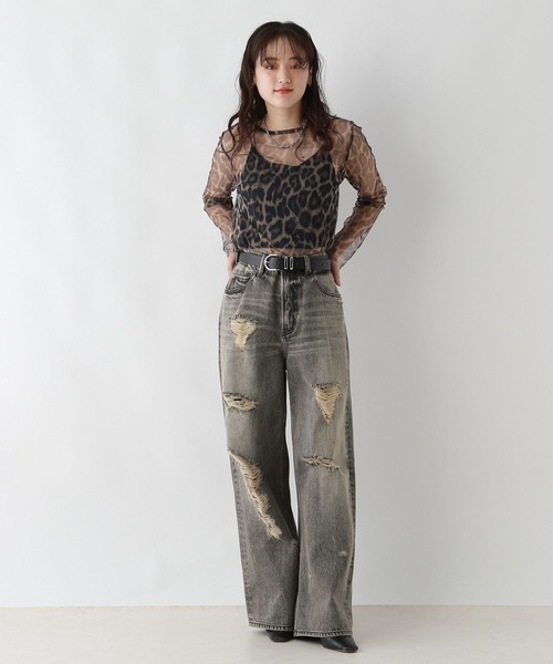 RAGEBLUE（レイジブルー）の「アソートシアートップス（Tシャツ/カットソー・レディース・ホワイト/ライトグリーン/レオパード/ブラック系1/グレー系/ホワイト系その他・FREE）」の22枚目の写真