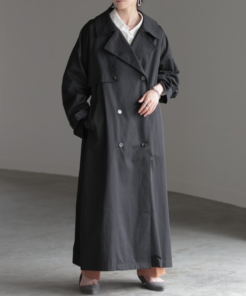 HUG.U（ハグユー）の「ライトトレンチコート（トレンチコート・レディース・ブラック/ナチュラル/セージグリーン・FREE）」の16枚目の写真