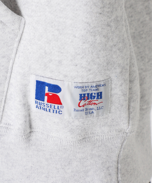 RUSSELL(ラッセル)の「【RUSSELL ATHLETIC】別注 カットオフネックパーカー(パーカー・メンズ・ホワイト×ホワイト/レッド/ライトグレー・LARGE/MEDIUM)」の12枚目の写真