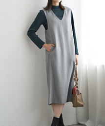 ikka | Ｖネックジャンパースカート(ジャンパースカート)