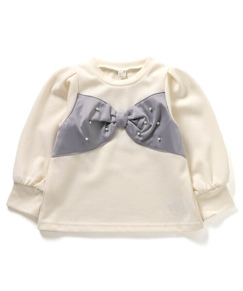 apres les cours（アプレレクール）の「【WEB限定】フロントリボンパールトレーナー（スウェット・キッズ・エンジ/アイボリー/ブラック・140/130/120/110/100/90/80）」の11枚目の写真