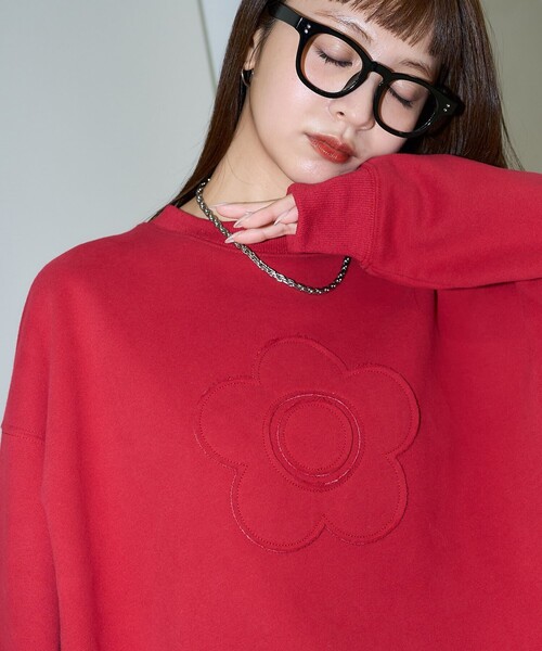 マリークワント　デニムドッキング オーバーサイズスウェット　グレー　新品 PUBLUX トレーナー スウェット MARY QUANT × PUBLUX/マリー