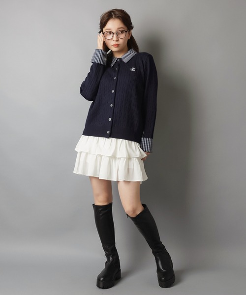 SPINNS（スピンズ）の「待望の再入荷★【軽やかな素材で、ふんわり可愛い♪】フリルティアードミニスカート / インナーパンツ付き（スカート・レディース・ブラック/ホワイト/ベージュ/サックスブルー・ONESIZE）」の20枚目の写真