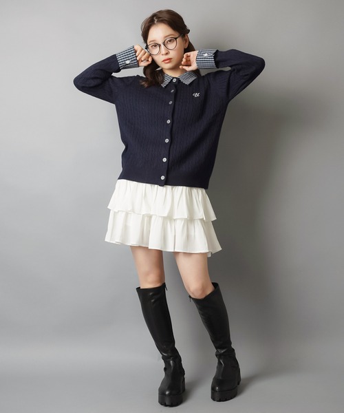 SPINNS（スピンズ）の「待望の再入荷★【軽やかな素材で、ふんわり可愛い♪】フリルティアードミニスカート / インナーパンツ付き（スカート・レディース・ブラック/ホワイト/ベージュ/サックスブルー・ONESIZE）」の21枚目の写真