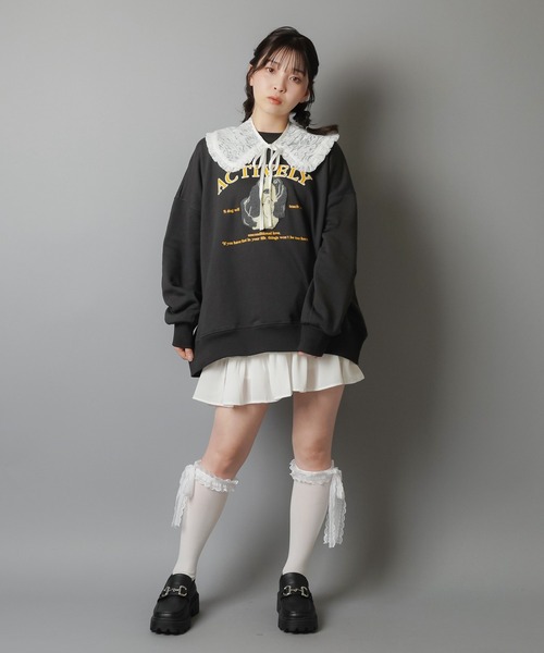 SPINNS(スピンズ)の「【軽やかな素材で、ふんわり可愛い♪】フリルティアードミニスカート / インナーパンツ付き(スカート・レディース・ブラック/ホワイト/ベージュ/サックスブルー・ONESIZE)」の19枚目の写真