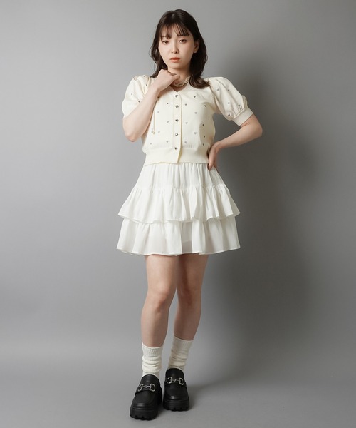 希少サイズ SSデサントインナーパンツ付き　フリルスカート　ホワイト 希少サイズ SSデサントインナーパンツ付き フリルスカート
