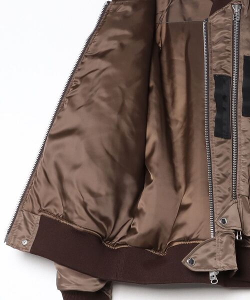 ジャケット [JOHNLAWRENCESULLIVAN]NYLON STACKED BOMBER JACKET/BROWN JOHN LAWRENCE SULLIVAN（ジョンローレンスサリバン）の「NYLON