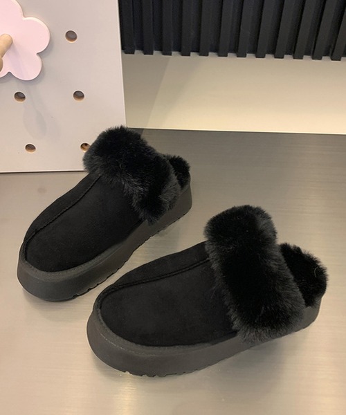 MEMECLE（メメクル）の「【 MEMECLE / メメクル 】厚底 ファースリッポン ムートンブーツ（スリッポン・レディース・アイボリー/ブラウン/ブラック・L/M/S）」の13枚目の写真