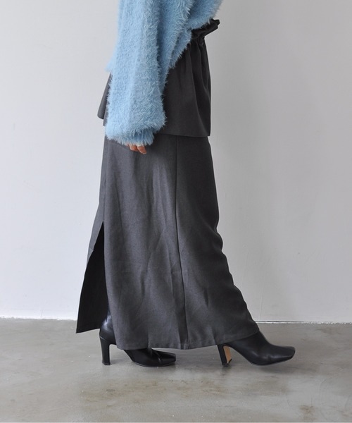 Meli rich（メリーリッチ）の「3WAYツイルロングスカート（スカート・レディース・アイボリー/ブラック/カーキ/チャコールグレー・FREE）」の21枚目の写真