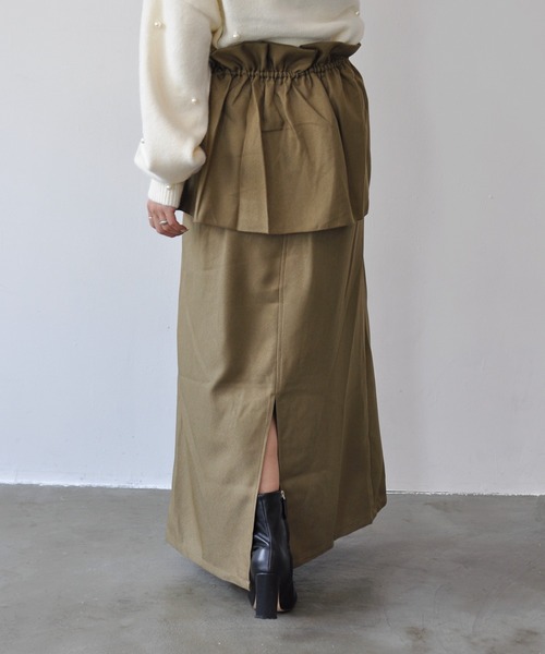 Meli rich（メリーリッチ）の「3WAYツイルロングスカート（スカート・レディース・アイボリー/ブラック/カーキ/チャコールグレー・FREE）」の7枚目の写真