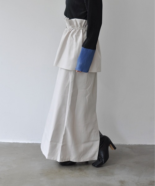 Meli rich（メリーリッチ）の「3WAYツイルロングスカート（スカート・レディース・アイボリー/ブラック/カーキ/チャコールグレー・FREE）」の15枚目の写真