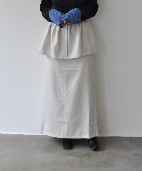 Meli rich（メリーリッチ）の「3WAYツイルロングスカート（スカート・レディース・アイボリー/ブラック/カーキ/チャコールグレー・FREE）」の12枚目の写真