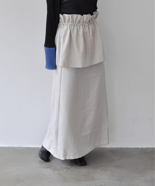 Meli rich（メリーリッチ）の「3WAYツイルロングスカート（スカート・レディース・アイボリー/ブラック/カーキ/チャコールグレー・FREE）」の17枚目の写真