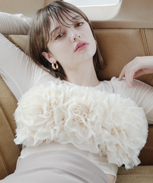 EIMY ISTOIRE（エイミーイストワール）の「フラワーモチーフトップス（その他トップス・レディース・ベージュ/ブラック/グレー・F）」の20枚目の写真