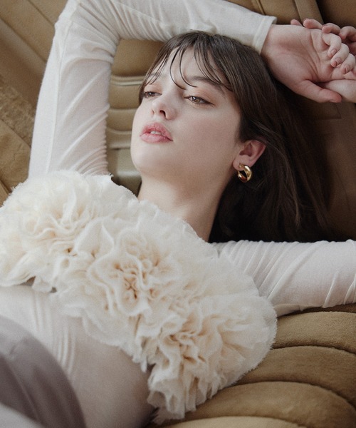 EIMY ISTOIRE（エイミーイストワール）の「フラワーモチーフトップス（その他トップス・レディース・ベージュ/ブラック/グレー・F）」の21枚目の写真