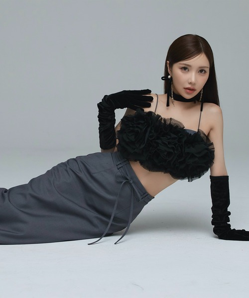 EIMY ISTOIRE（エイミーイストワール）の「フラワーモチーフトップス（その他トップス・レディース・ベージュ/ブラック/グレー・F）」の4枚目の写真