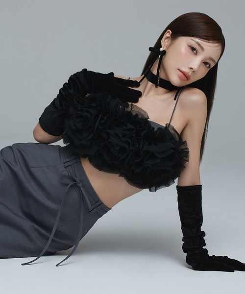 EIMY ISTOIRE（エイミーイストワール）の「フラワーモチーフトップス（その他トップス・レディース・ベージュ/ブラック/グレー・F）」の5枚目の写真