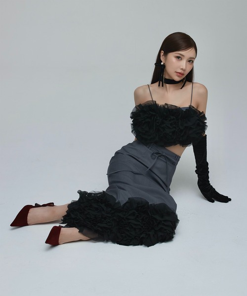 EIMY ISTOIRE（エイミーイストワール）の「フラワーモチーフトップス（その他トップス・レディース・ベージュ/ブラック/グレー・F）」の6枚目の写真