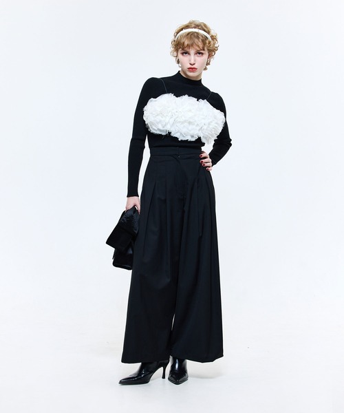 EIMY ISTOIRE（エイミーイストワール）の「フラワーモチーフトップス（その他トップス・レディース・ベージュ/ブラック/グレー・F）」の9枚目の写真