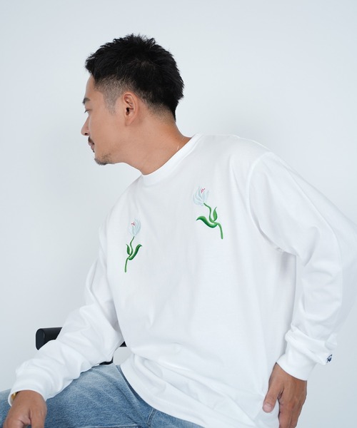 #Re:room(リルーム)の「マーファフラワーエンブロイダリーロングスリーブ(Tシャツ/カットソー・メンズ・ホワイト/ブラック・S-M/M-L/L-XL)」の4枚目の写真