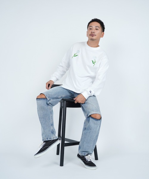 #Re:room(リルーム)の「マーファフラワーエンブロイダリーロングスリーブ(Tシャツ/カットソー・メンズ・ホワイト/ブラック・S-M/M-L/L-XL)」の8枚目の写真