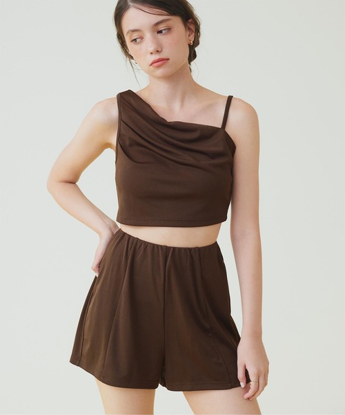 7/21まで出品 nagonstans 水着ショートパンツ Lace Ladies 水着 長袖 ショートパンツ付きタンキニセパレート