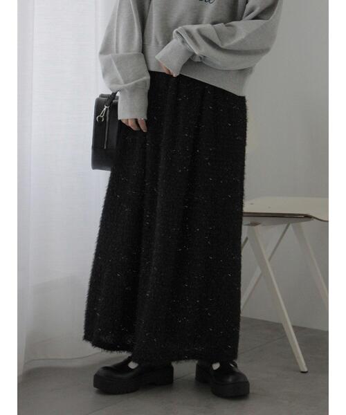 ehka sopo(エヘカソポ)の「フリンジシャギーラメスカート(スカート・レディース・キナリ/オリーブ/ブラック・F)」の1枚目の写真