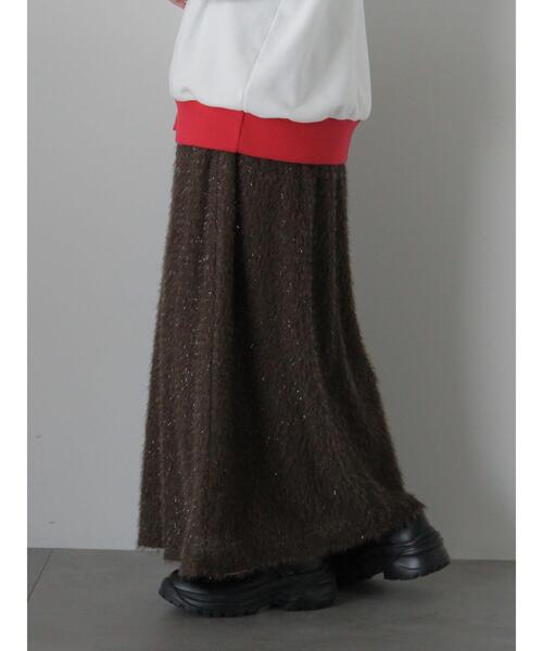 ehka sopo(エヘカソポ)の「フリンジシャギーラメスカート(スカート・レディース・キナリ/オリーブ/ブラック・F)」の21枚目の写真