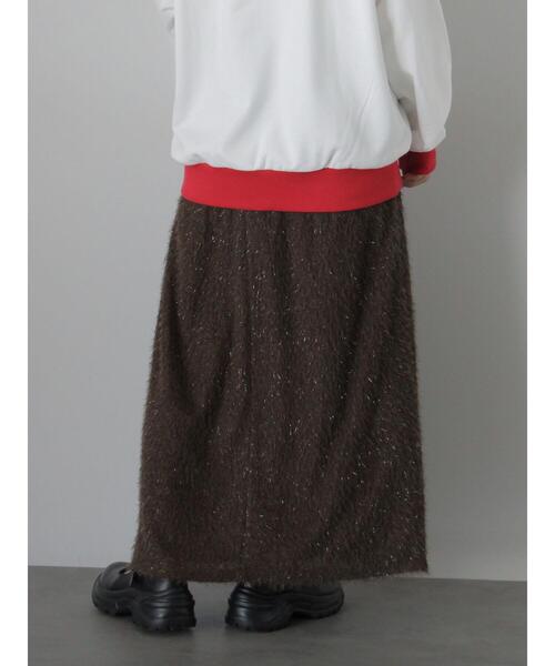 ehka sopo(エヘカソポ)の「フリンジシャギーラメスカート(スカート・レディース・キナリ/オリーブ/ブラック・F)」の22枚目の写真