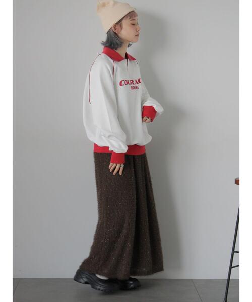 ehka sopo(エヘカソポ)の「フリンジシャギーラメスカート(スカート・レディース・キナリ/オリーブ/ブラック・F)」の13枚目の写真