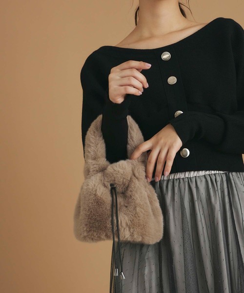 fifth(フィフス)の「フェイクファーバケットバッグ(ハンドバッグ・レディース・ブラック/グレー/モカ/ピンク・FREE)」の13枚目の写真