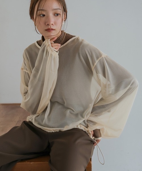 Bab(バブ)の「シアードロストトップス(Tシャツ/カットソー・レディース・ホワイト系その他/ピンク/サックスブルー・FREE)」の1枚目の写真