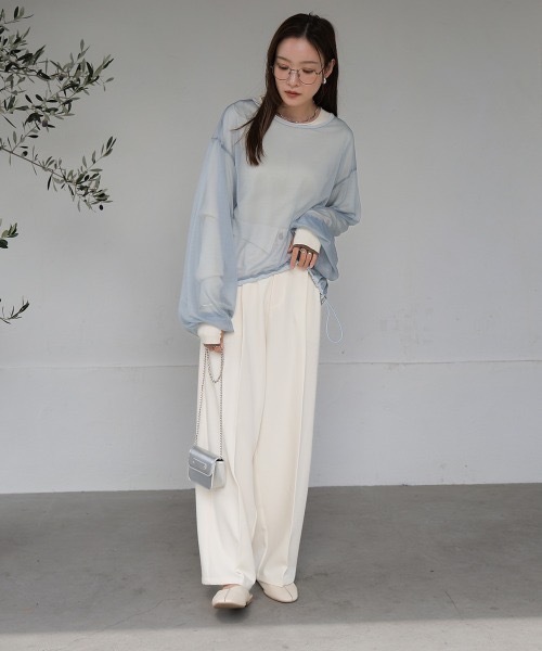 Bab(バブ)の「シアードロストトップス(Tシャツ/カットソー・レディース・ホワイト系その他/ピンク/サックスブルー・FREE)」の9枚目の写真