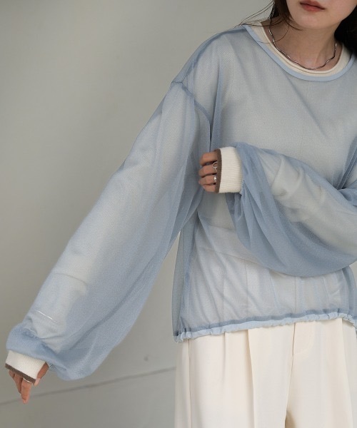 Bab(バブ)の「シアードロストトップス(Tシャツ/カットソー・レディース・ホワイト系その他/ピンク/サックスブルー・FREE)」の6枚目の写真