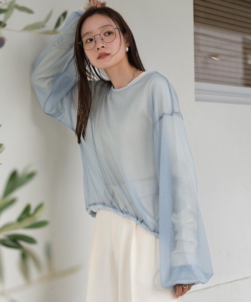 Bab(バブ)の「シアードロストトップス(Tシャツ/カットソー・レディース・ホワイト系その他/ピンク/サックスブルー・FREE)」の7枚目の写真